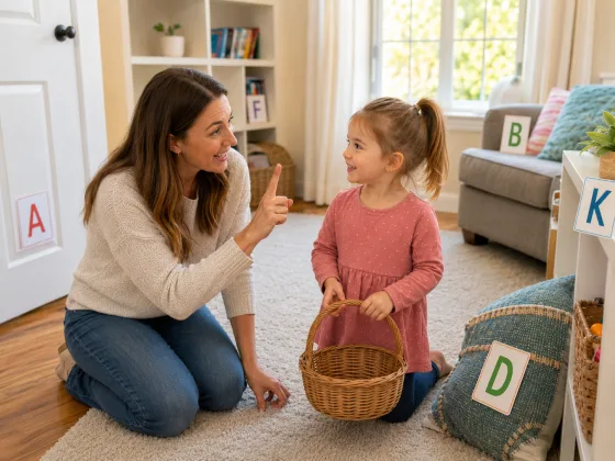 Step 1 of Alphabet Hunt Around the House