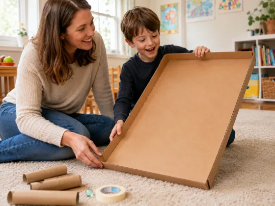 Step 1 of Cardboard Box Marble Run