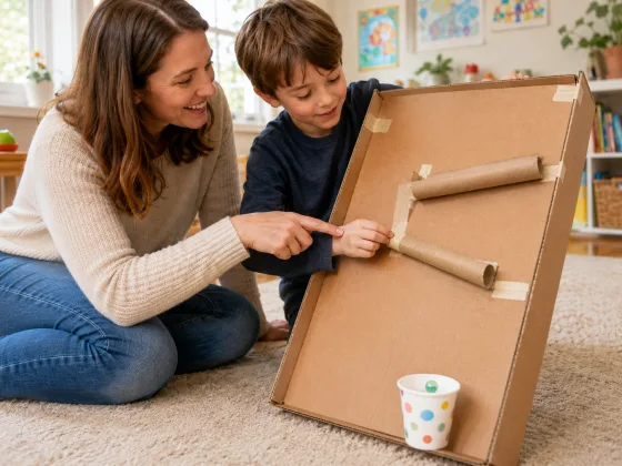 Step 4 of Cardboard Box Marble Run