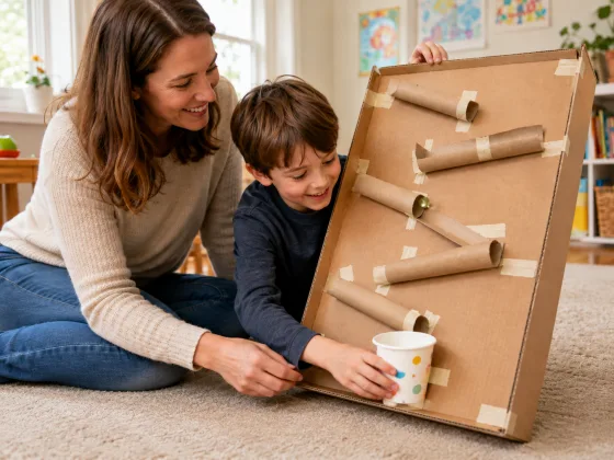 Step 6 of Cardboard Box Marble Run