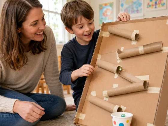 Step 7 of Cardboard Box Marble Run