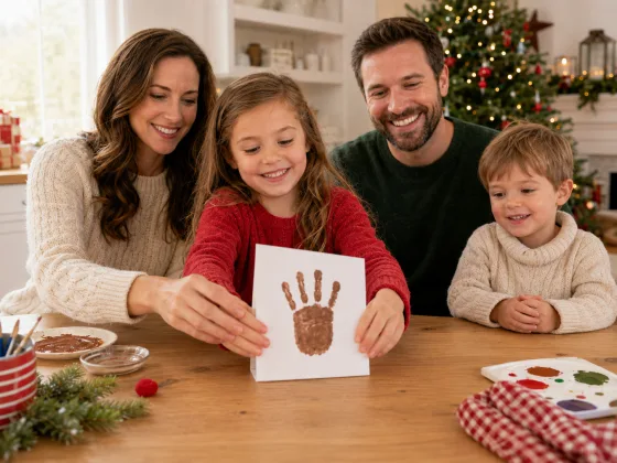 Step 4 of Handprint Reindeer Cards