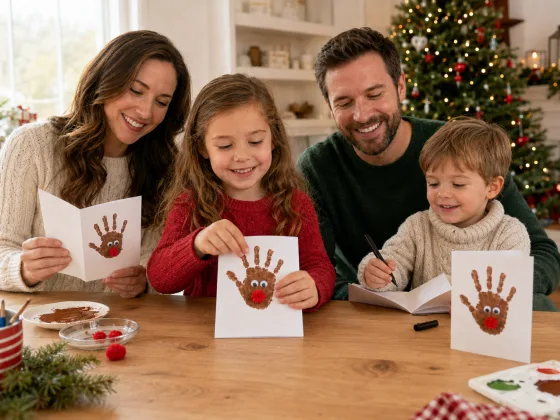 Step 5 of Handprint Reindeer Cards