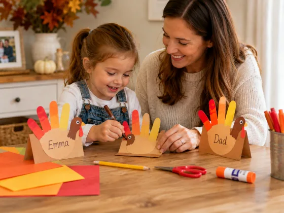 Step 6 of Handprint Turkeys for the Table