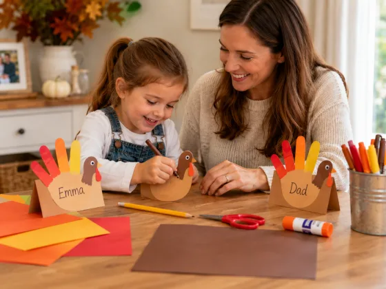 Step 7 of Handprint Turkeys for the Table