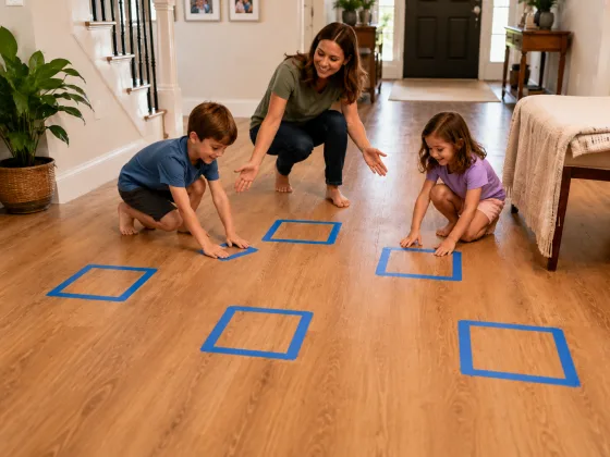 Step 3 of A Masking Tape Obstacle Course