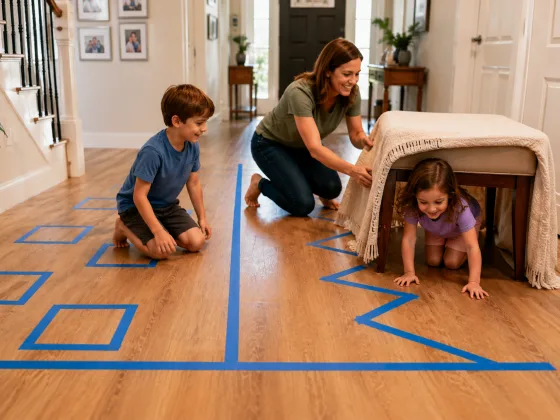 Step 5 of A Masking Tape Obstacle Course