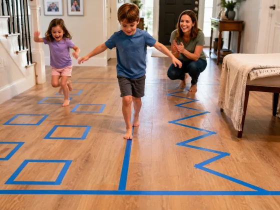 Step 7 of A Masking Tape Obstacle Course