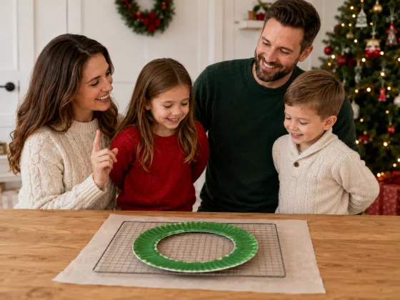 Step 3 of Paper Plate Christmas Wreath