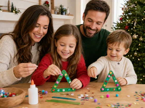 Step 4 of Popsicle Stick Christmas Trees