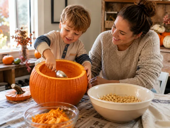 Step 4 of Scooping Out a Pumpkin
