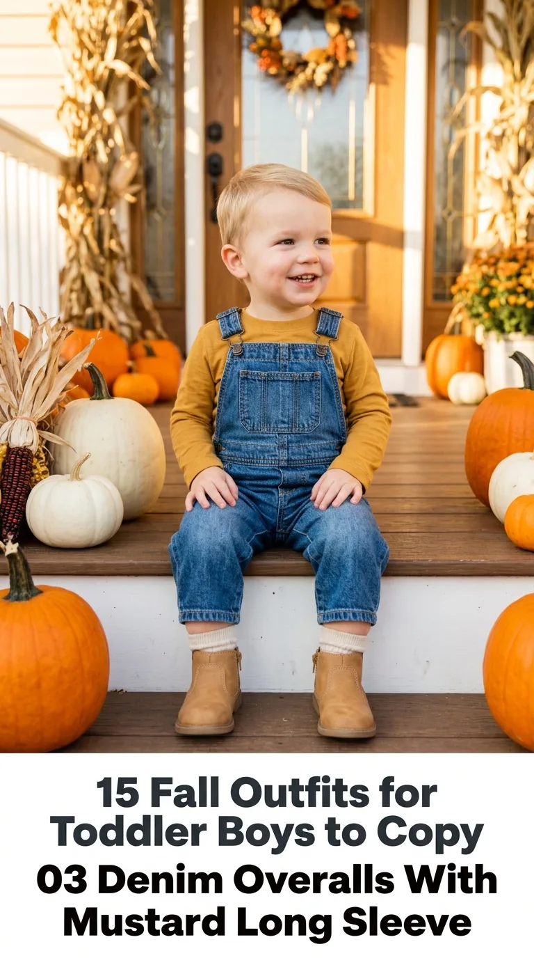 Toddler boy posing on porch