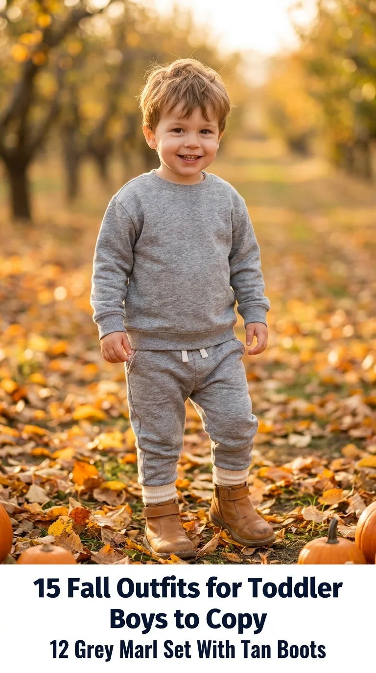 Toddler boy wearing autumn outfit