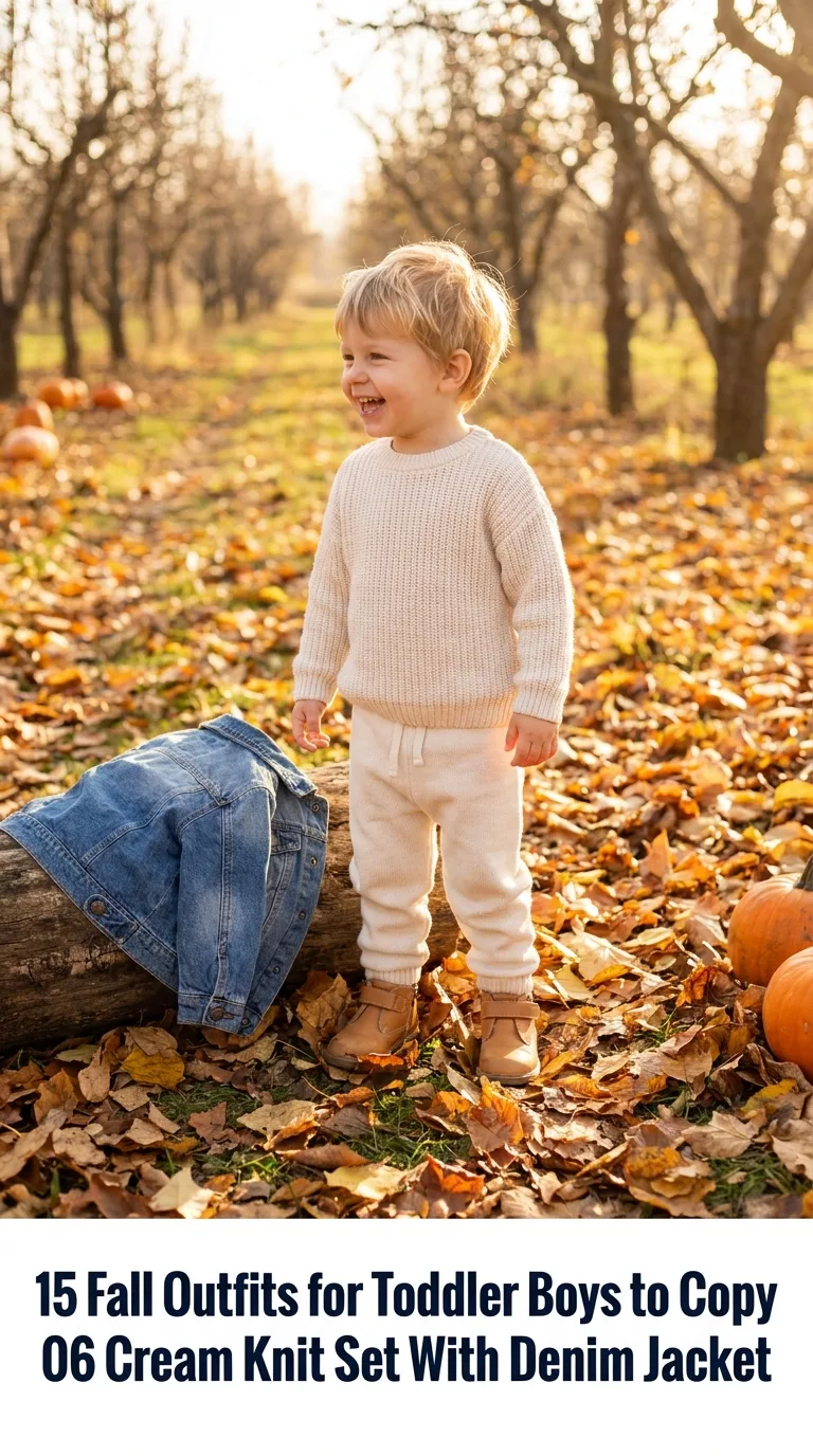 Toddler boy wearing autumn outfit