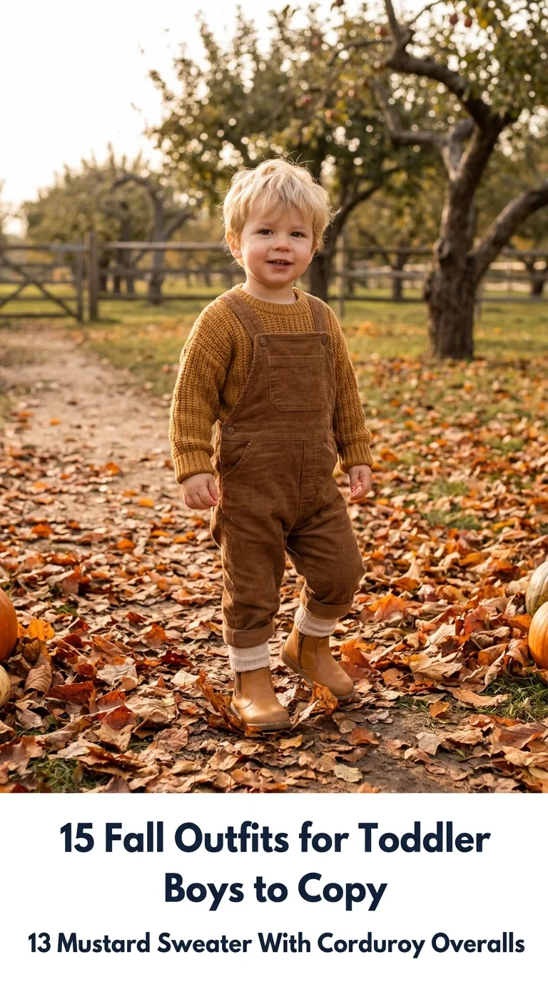 Toddler boy wearing fall outfit