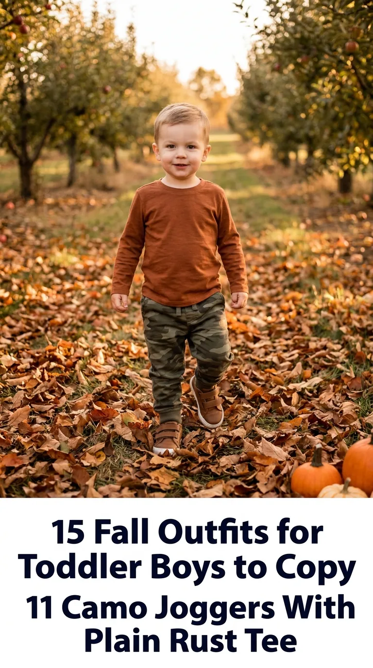 Toddler boy wearing fall outfit
