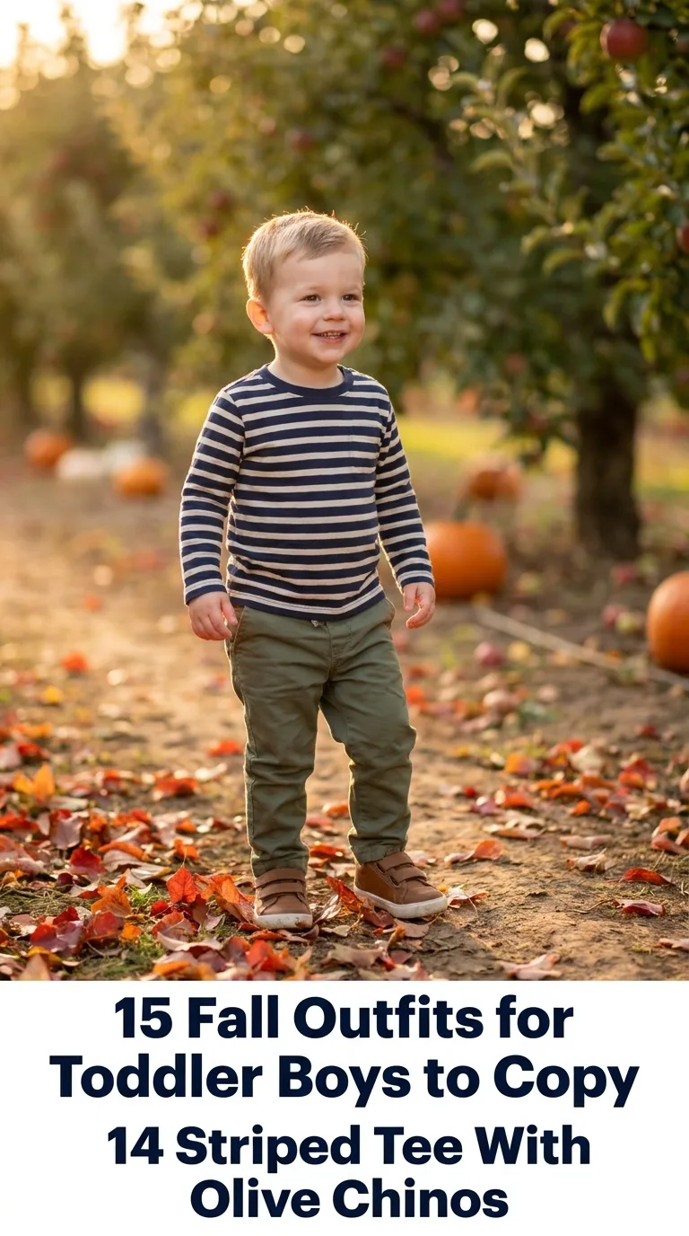 Toddler boy wearing fall outfit