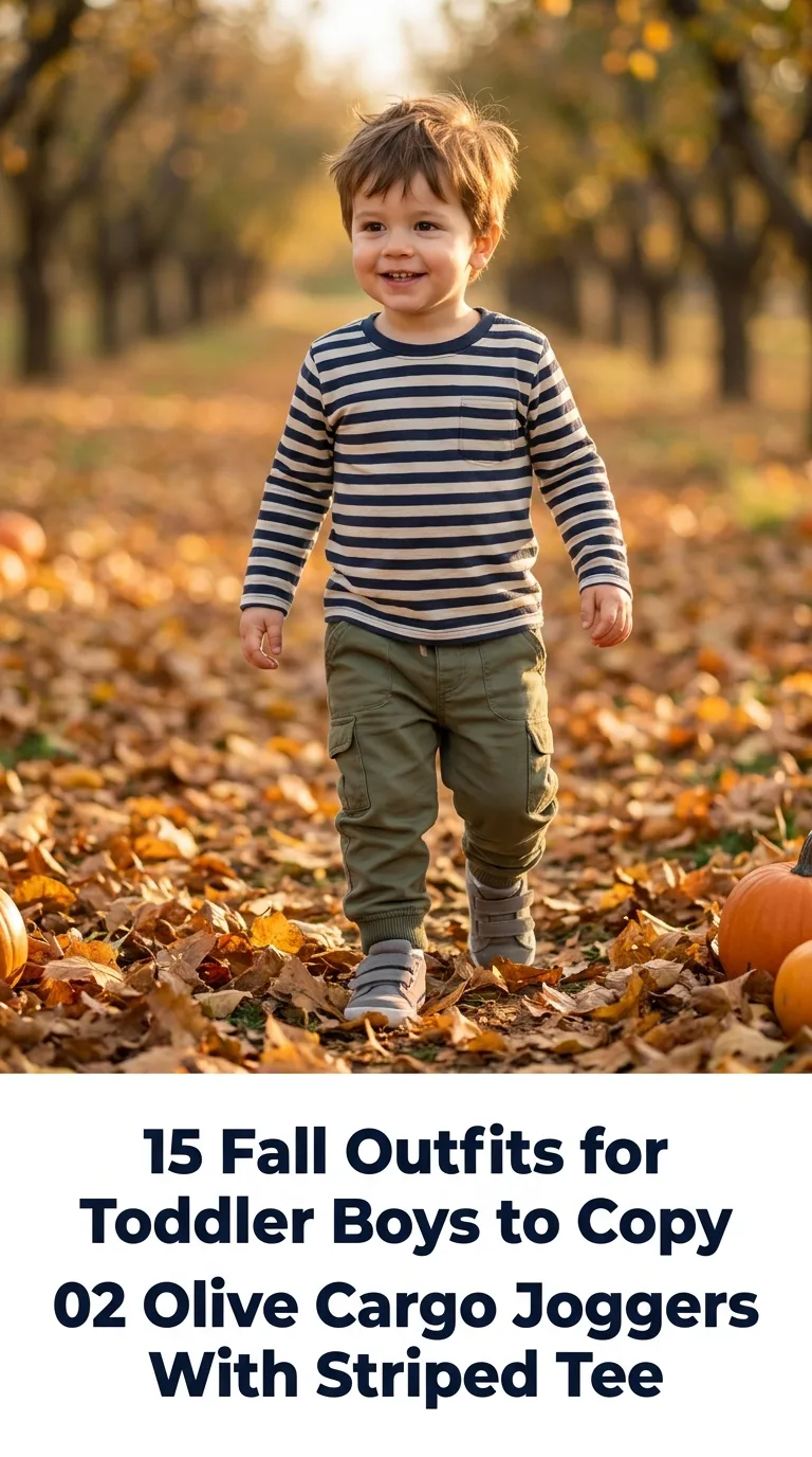 Toddler boy wearing fall outfit
