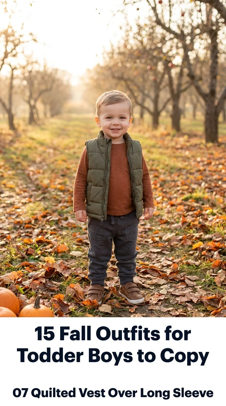 Toddler boy wearing fall outfit
