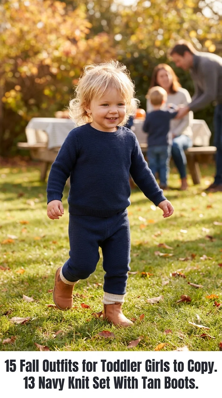 Toddler wearing fall outfit