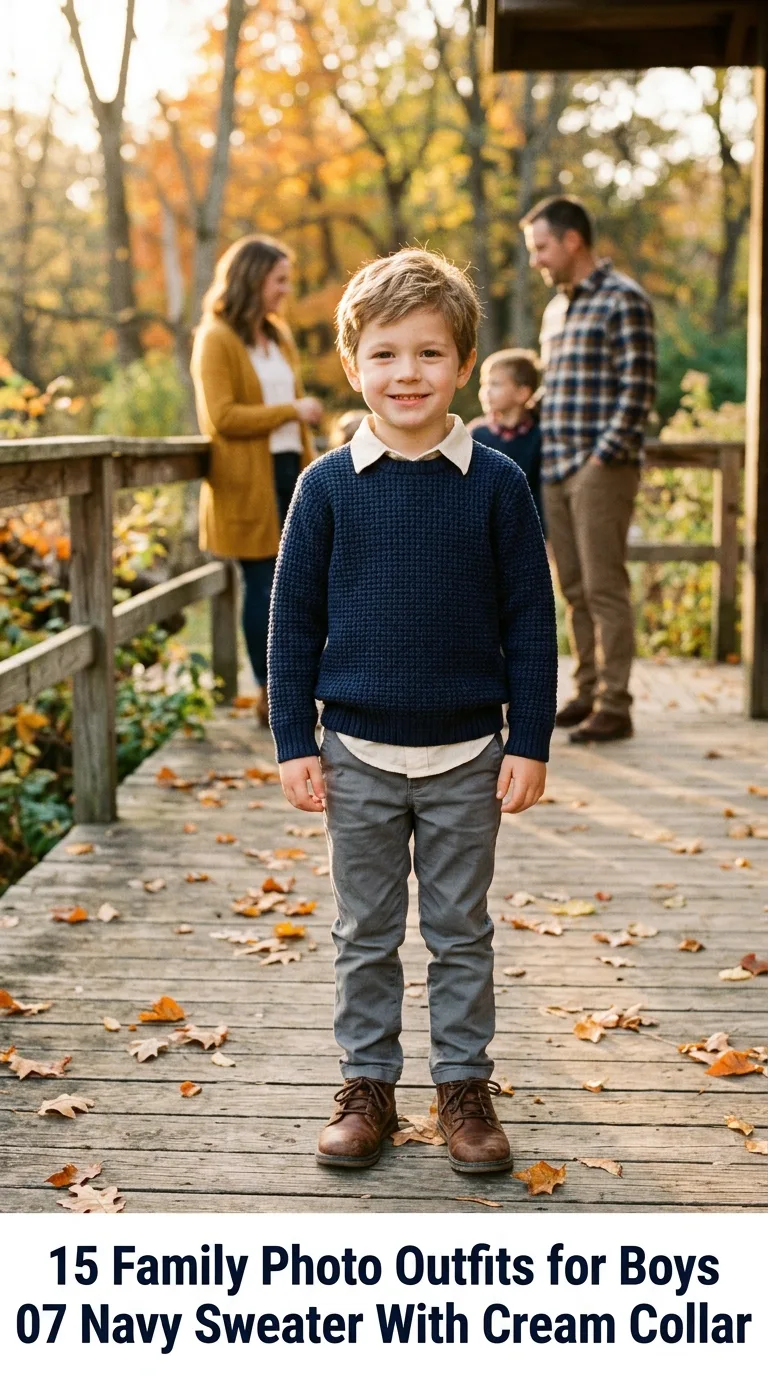Boy standing in autumn park