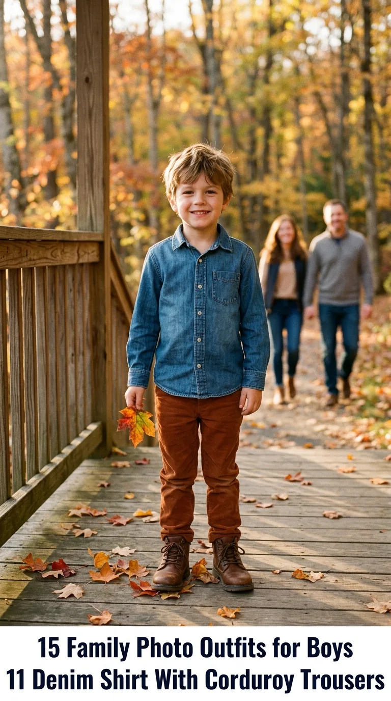 Boy wearing denim and corduroy