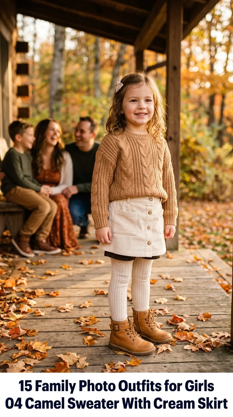 Child wearing autumn outfit outd…