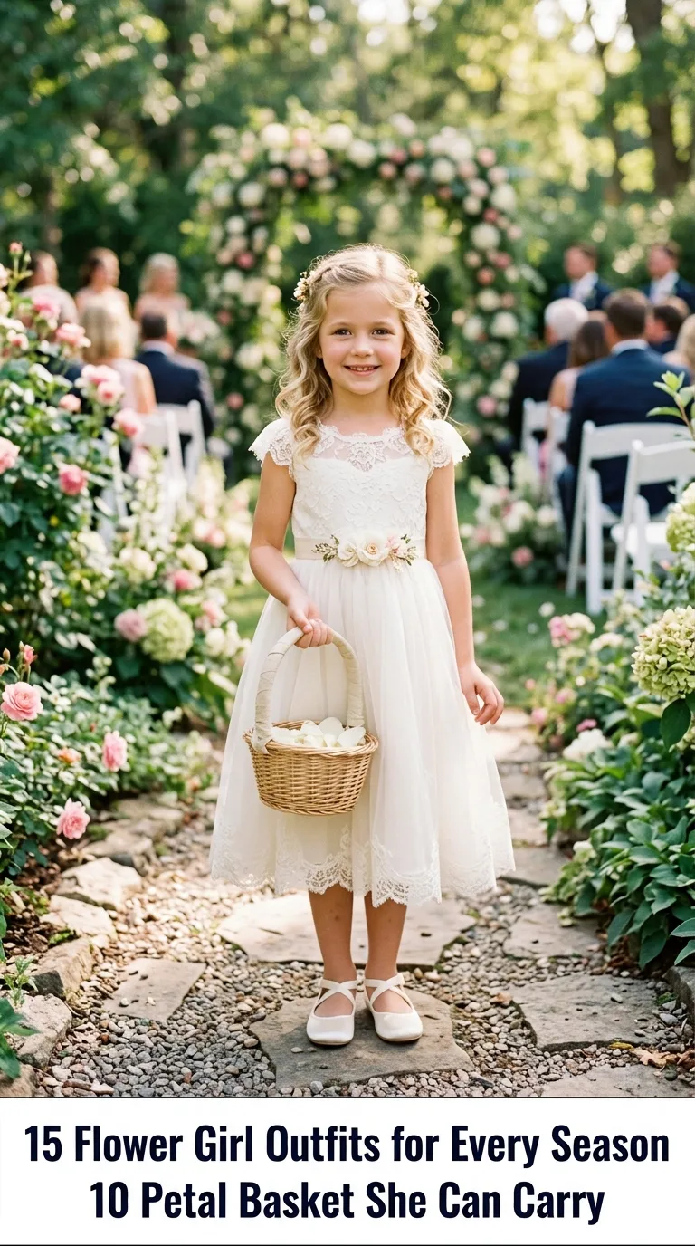 Child wearing flower girl outfit