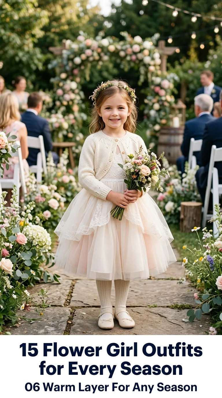 Girl wearing flower girl outfit