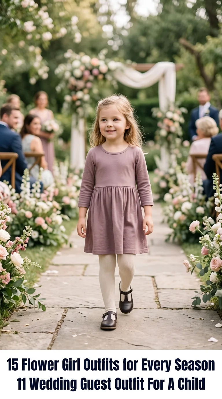Child standing at outdoor wedding