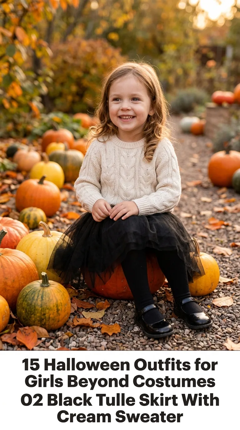Girl wearing Halloween outfit