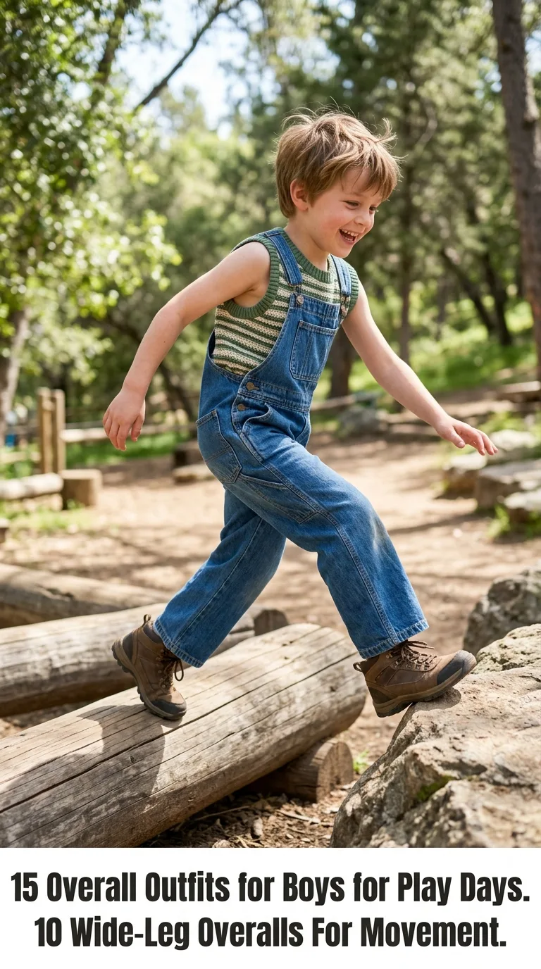 Boy running and climbing outdoors