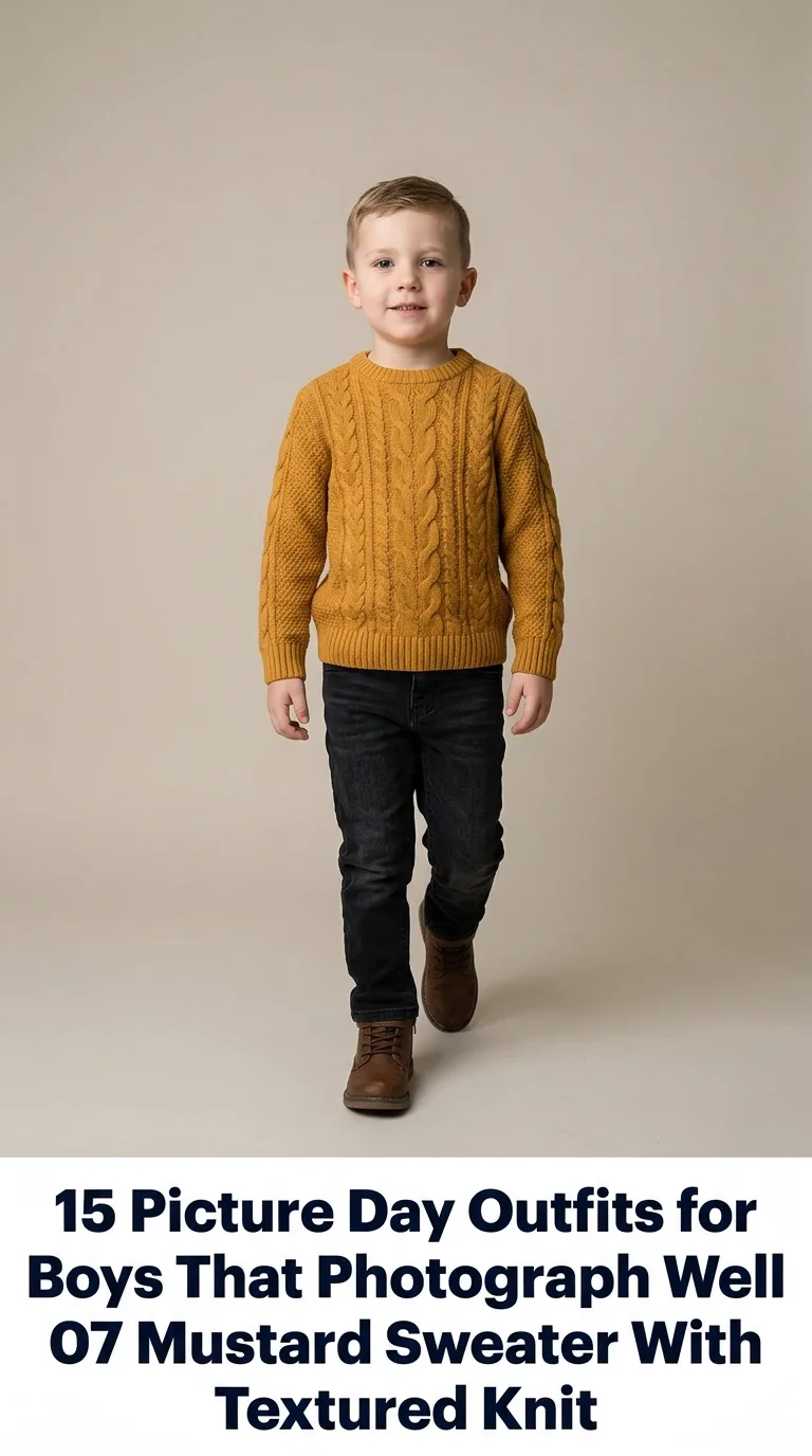 Boy in mustard sweater