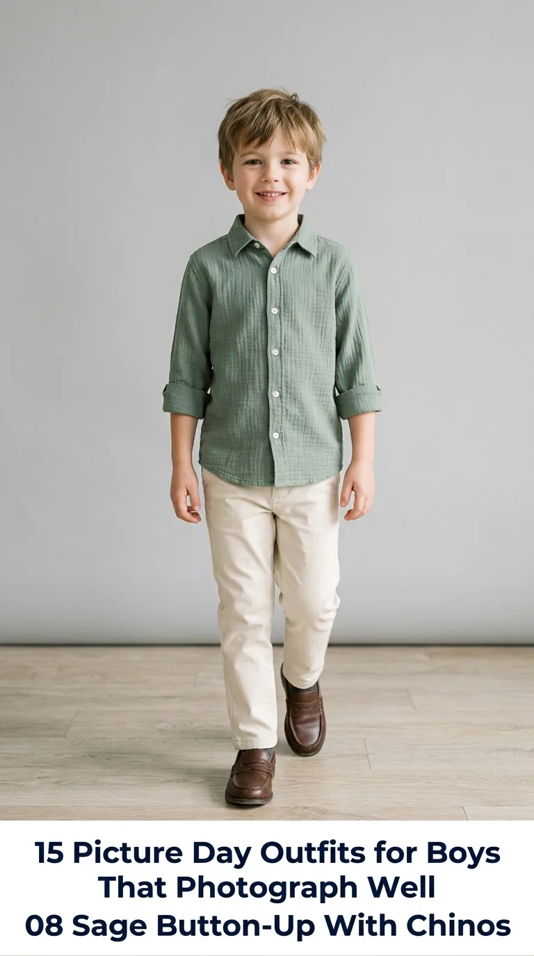 Boy wearing green shirt