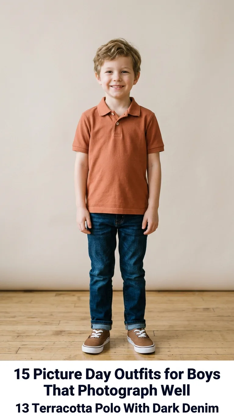 Boy wearing polo and jeans