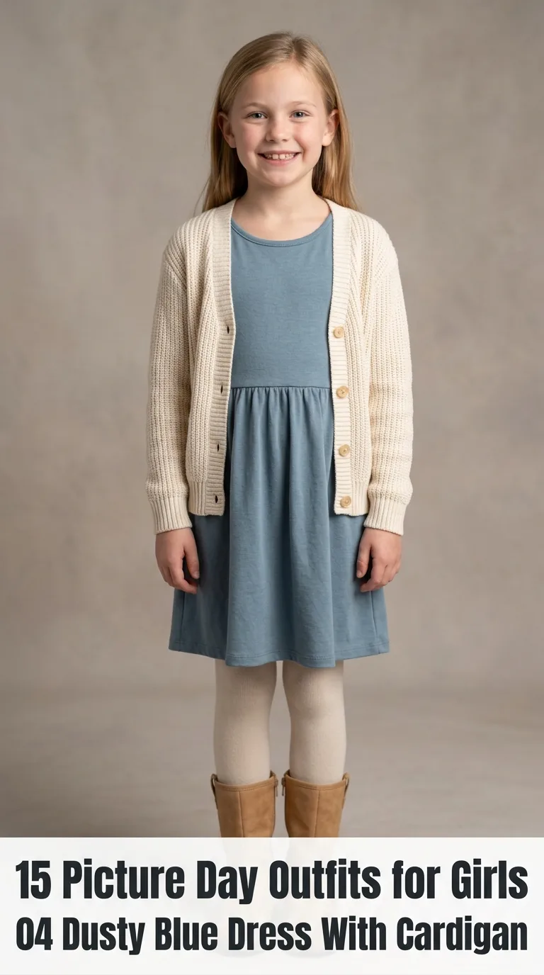Girl wearing dress and cardigan