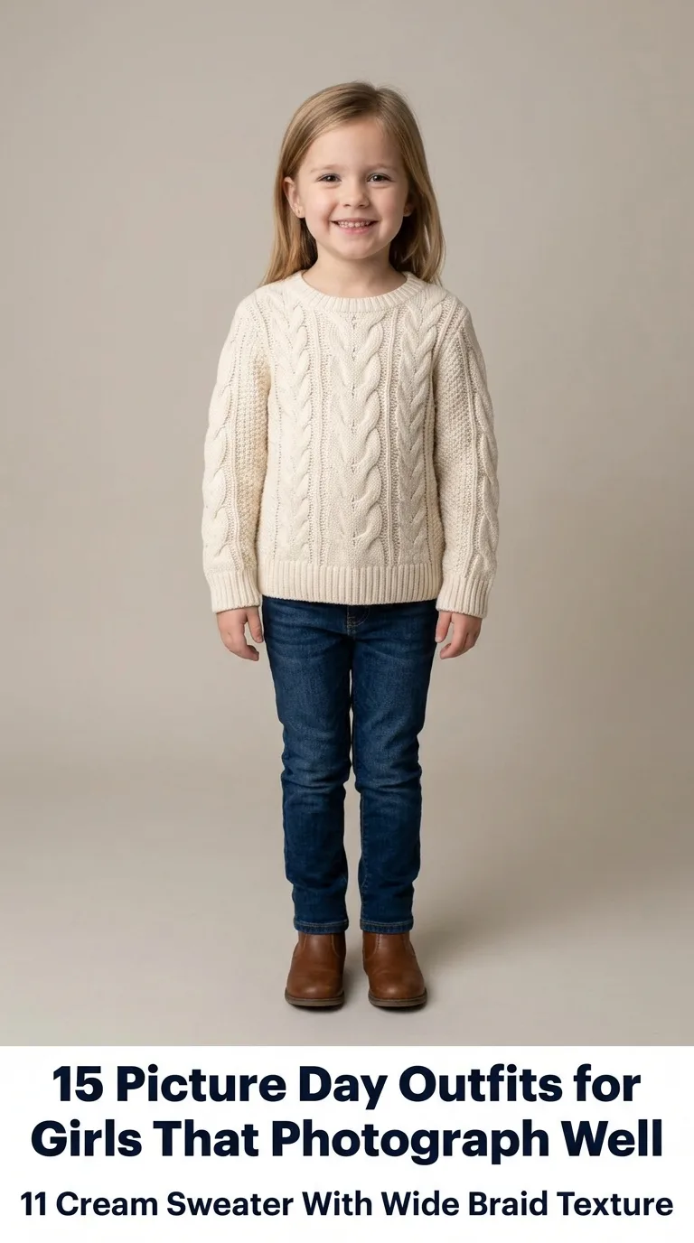 Child wearing cream sweater