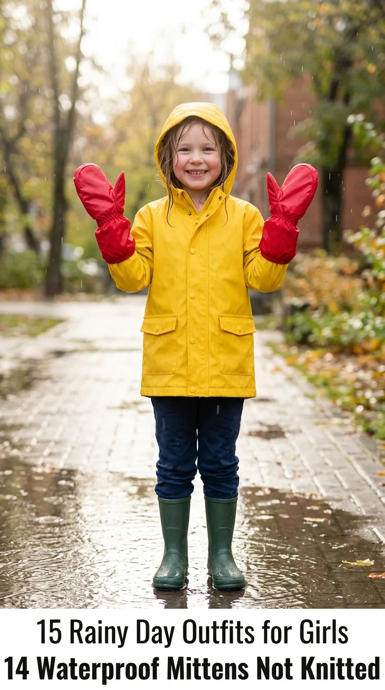 Girl wearing waterproof mittens