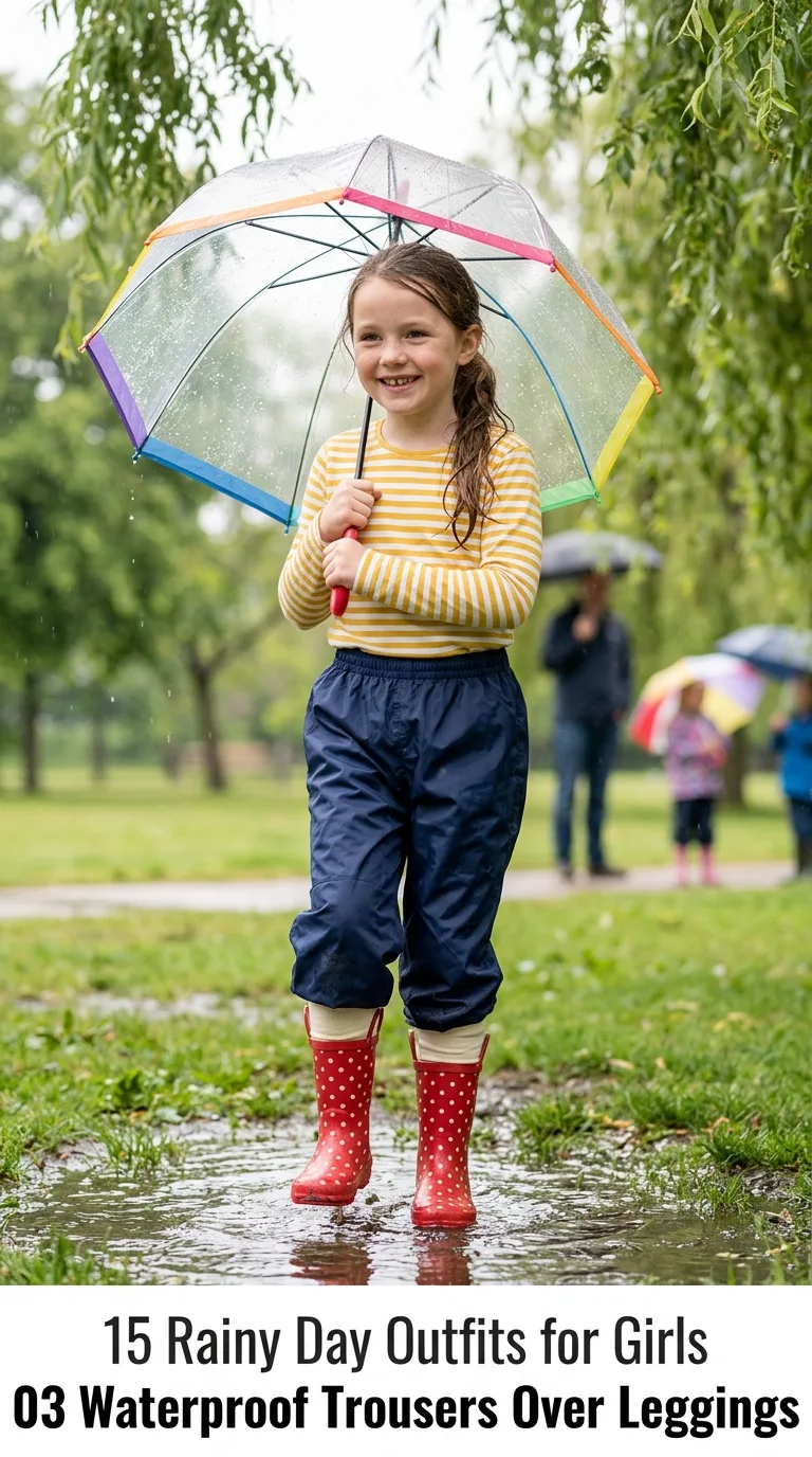 Girl wearing waterproof trousers