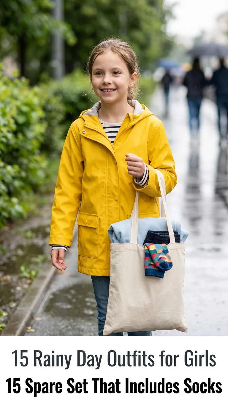 Girl holding spare outfit bag