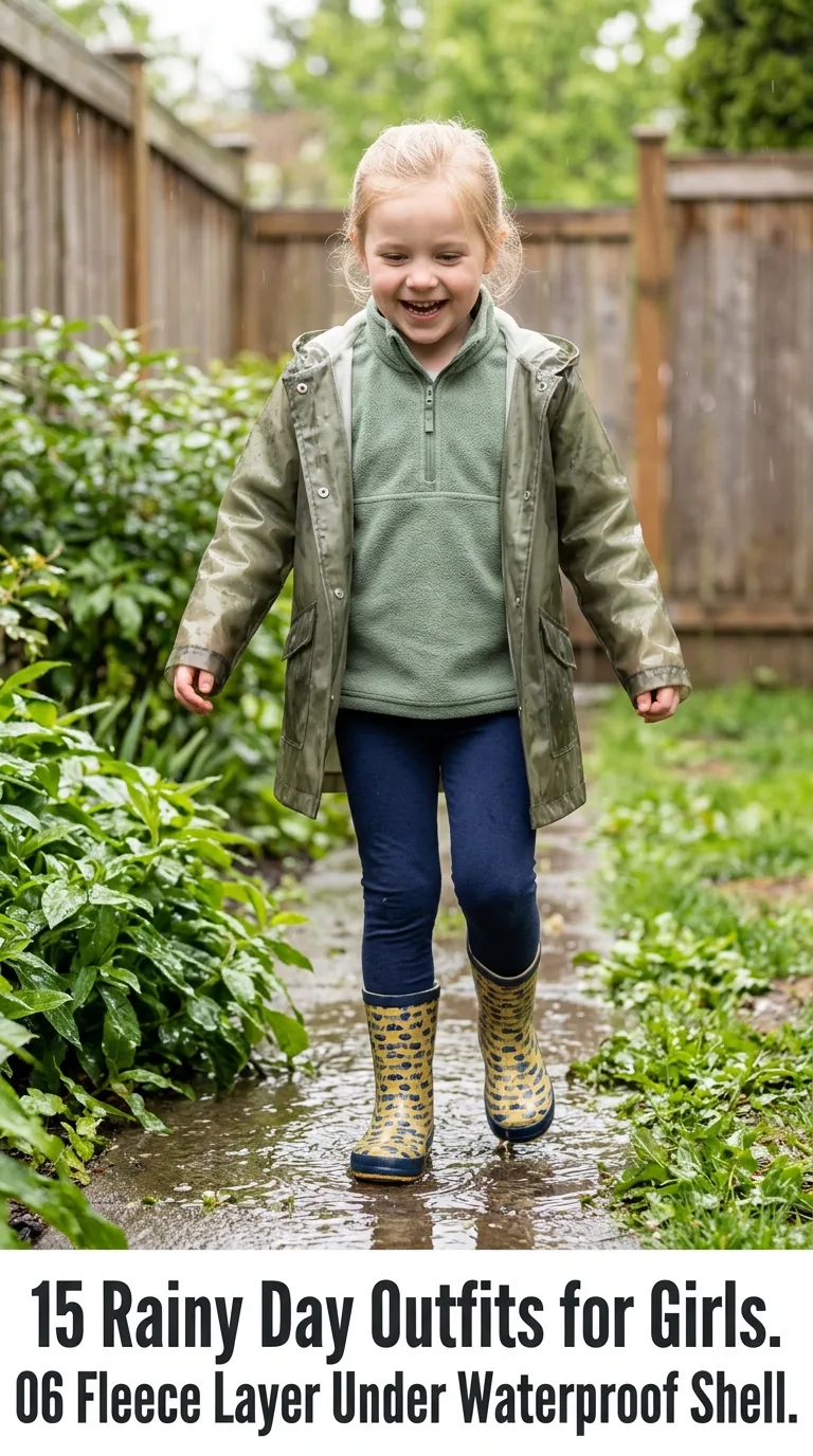 Girl wearing fleece pullover