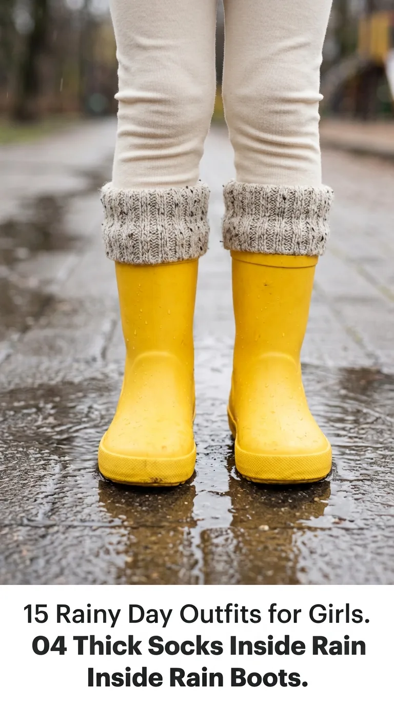 Girl wearing rain boots