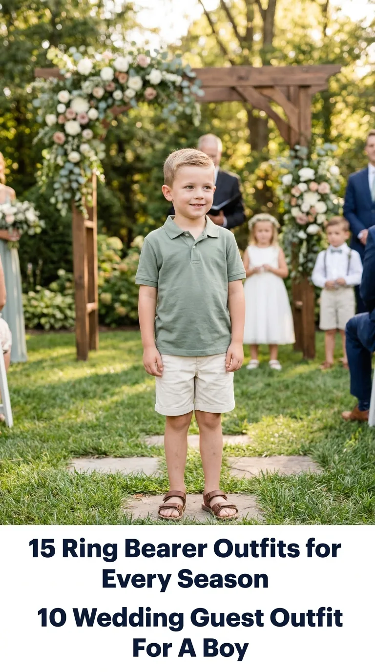 Boy standing at outdoor wedding