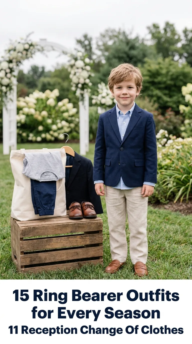Boy standing in wedding outfit
