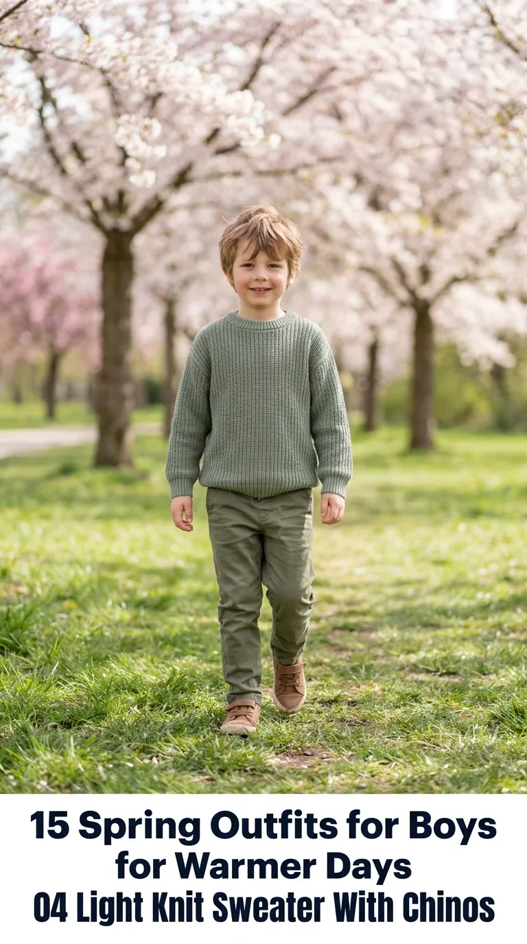 Boy wearing sweater outdoors