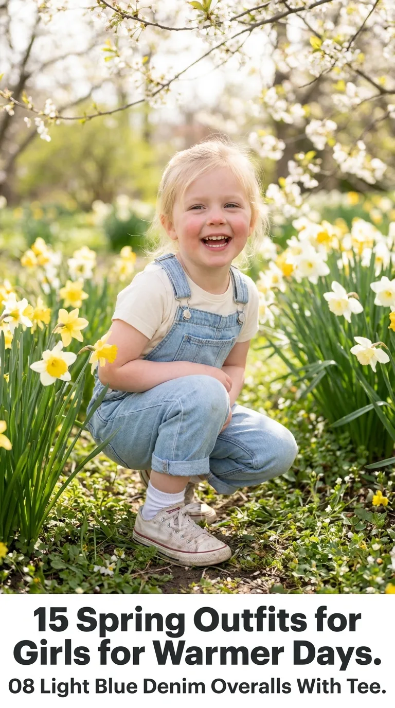 Girl wearing denim overalls