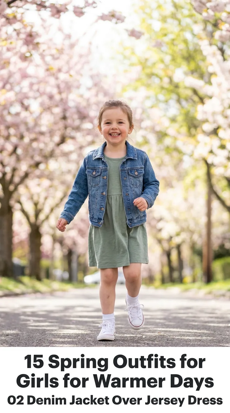 Girl wearing denim jacket outdoors