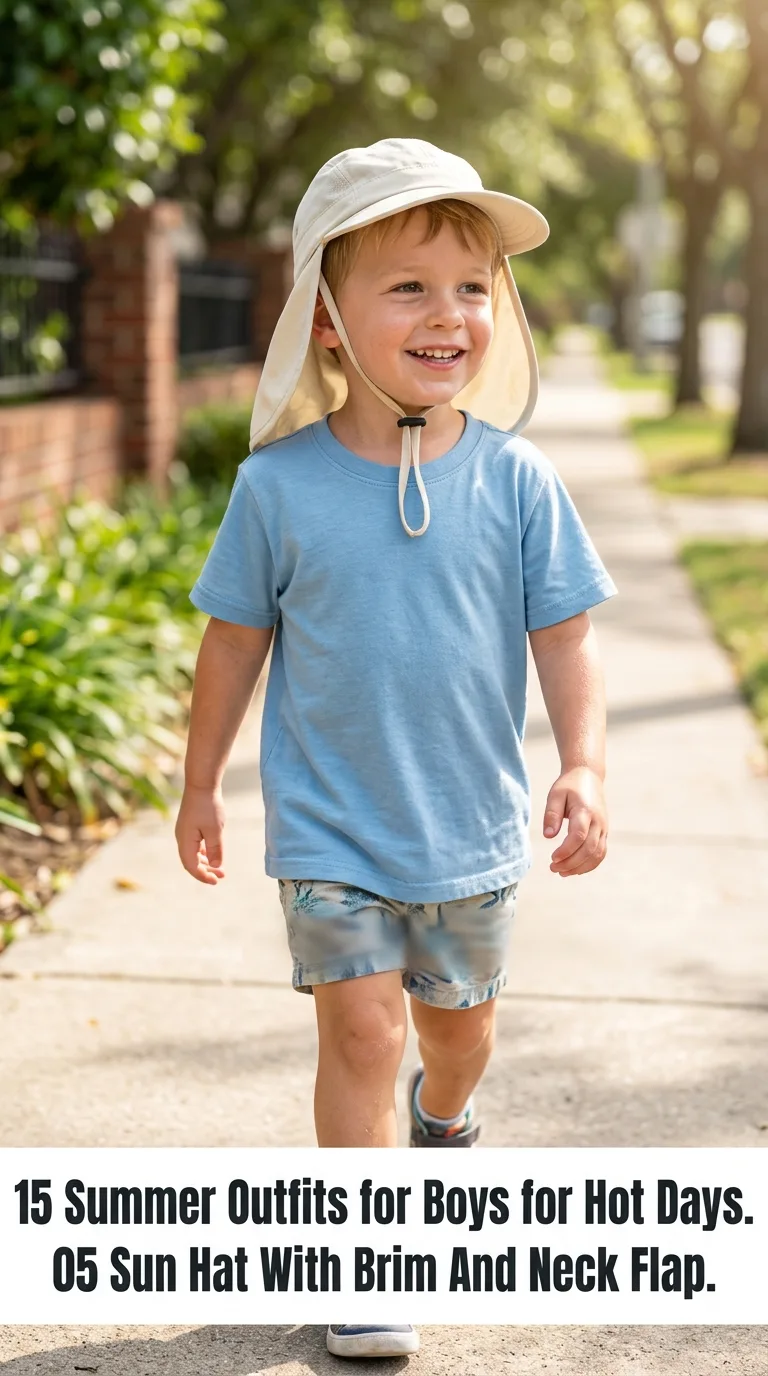 Boy wearing sun hat