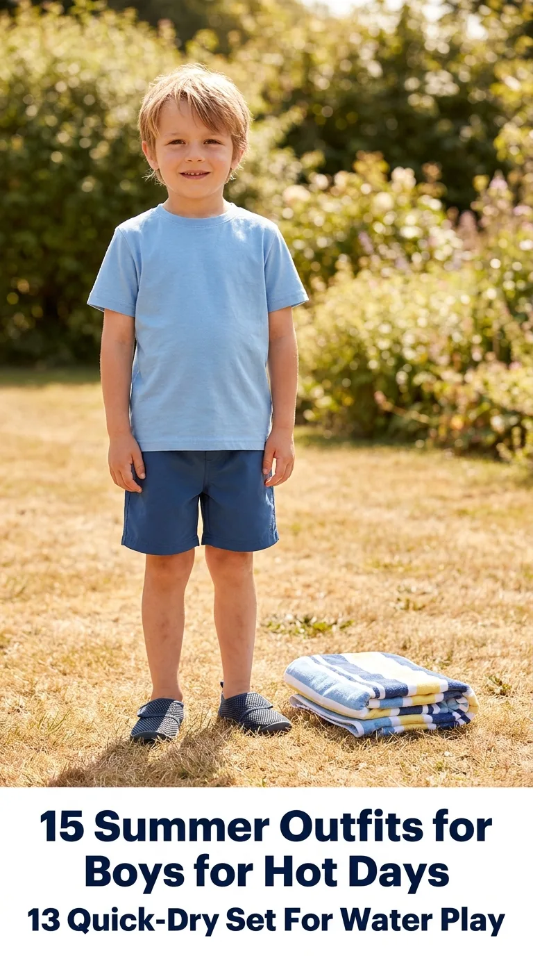 Boy wearing summer outfit