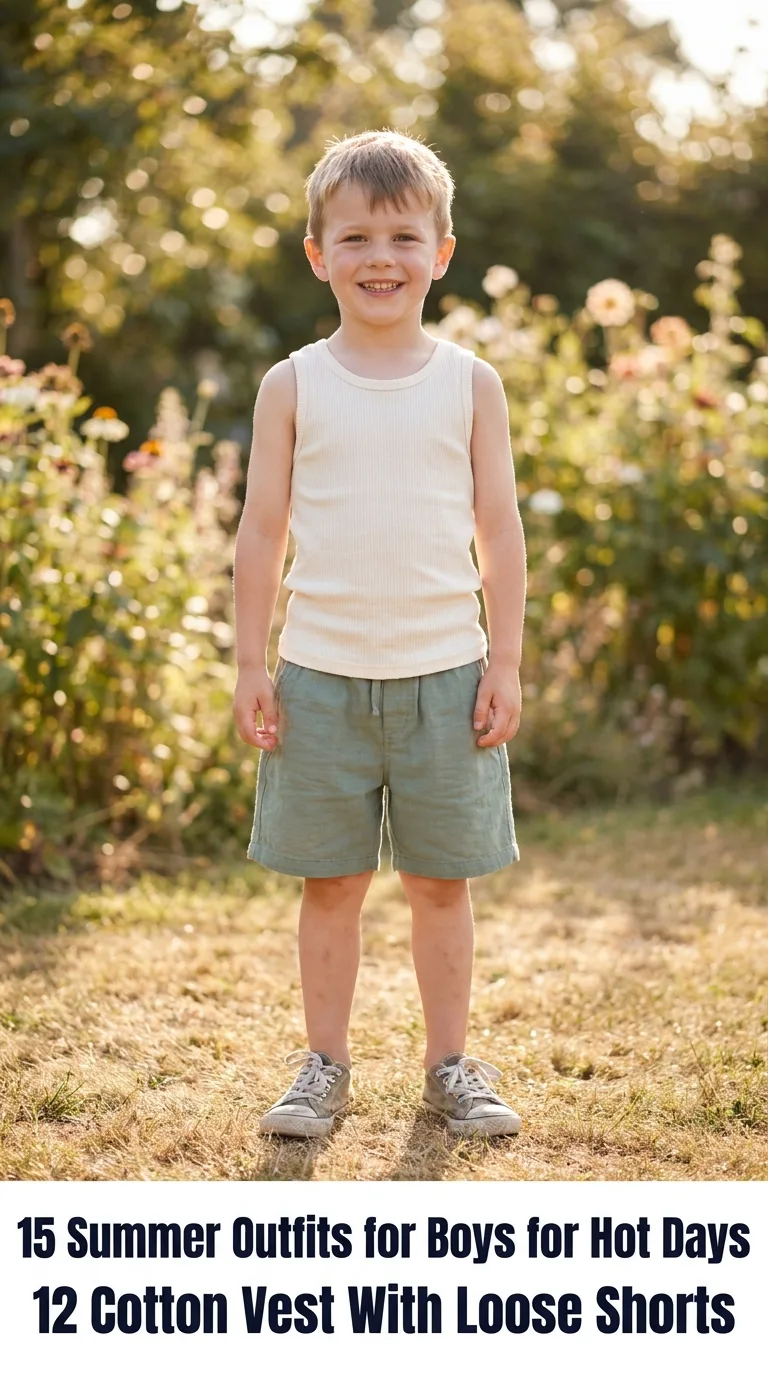 Boy standing in sunny garden